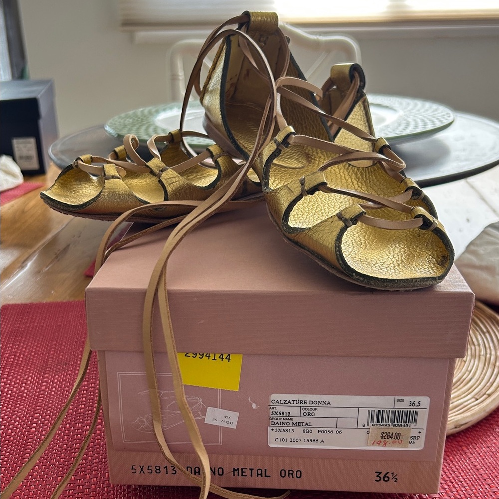 Miu Miu Gold Women's Sandals